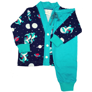 0275 Pijama Marinho com Dinossauros Verde e Calça Verde M 